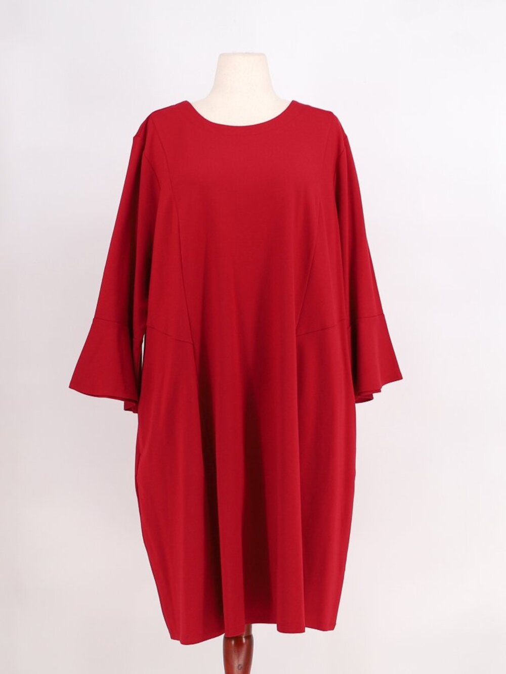 NWOT J.JILL Ponte Knit Flare Sleeve Stretch Dress in Red Size 3X